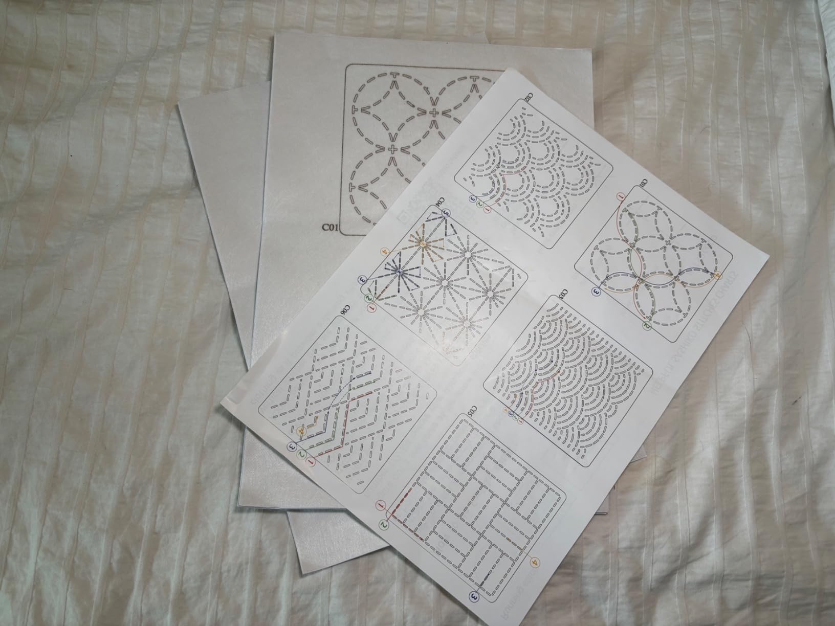 Lampstop Sashiko Kit Sashiko Thread, Needles and Thimble, Inspired Water Soluble Patterns for Japanese Sashiko and Embroidery Design (Style E) customer photo 1