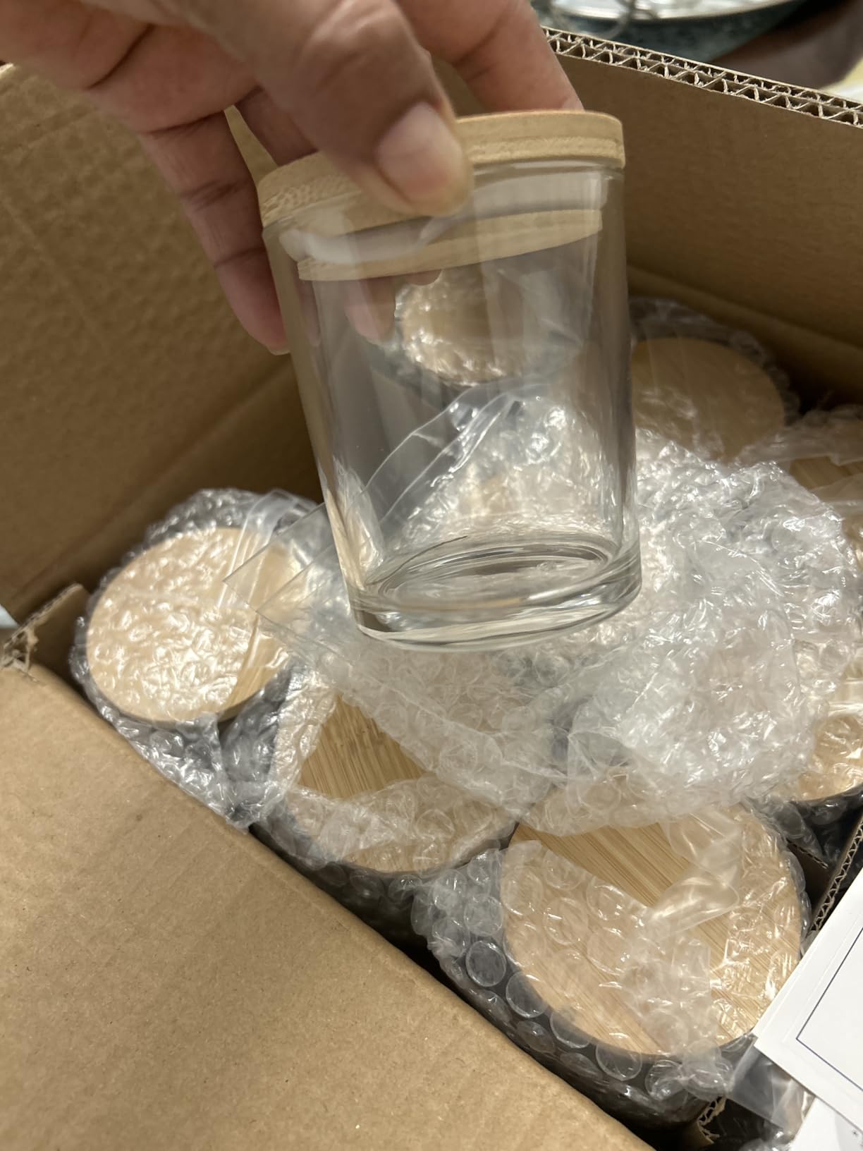 SUPMIND 30 Pack 7oz Glass Clear Candle Jars with Bamboo Lids for Making Candles customer photo 2