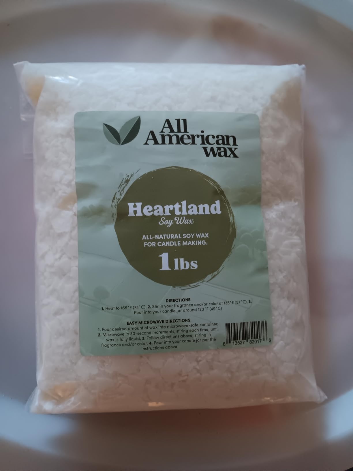 All American Wax Soy Wax Flakes - 1 lb Bag | Natural Soy Wax for Candle Making | Clean Burning, Easy to Melt, Great Scent Throw | DIY Candle Supplies customer photo 2