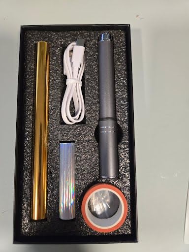 HAWERSI Cordless Hot Foil Pen Starter Kit, Foil Quill Tool with Stencil Sheets, 4 Metal Tips (Fine, Standard, Bold, and Flat), Rolls in Gold, Silver and Placement Tape DIY Scrapbooks, Leather, Cards customer photo 1