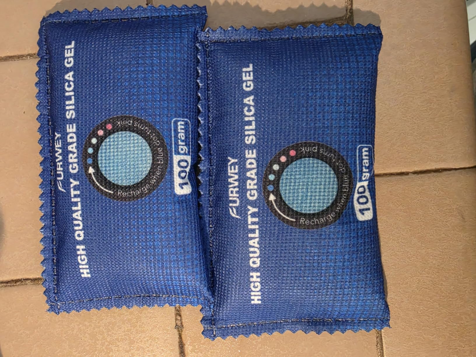 FURWEY 6 Pack Rechargeable Desiccant Packs for Storage, 100g Each, Yellow | Color Indicating Silica Gel Desiccant Packets, Moisture absorbers for Storage,Dehumidifier bag for Closets,Cars,Storage Bins customer photo 1