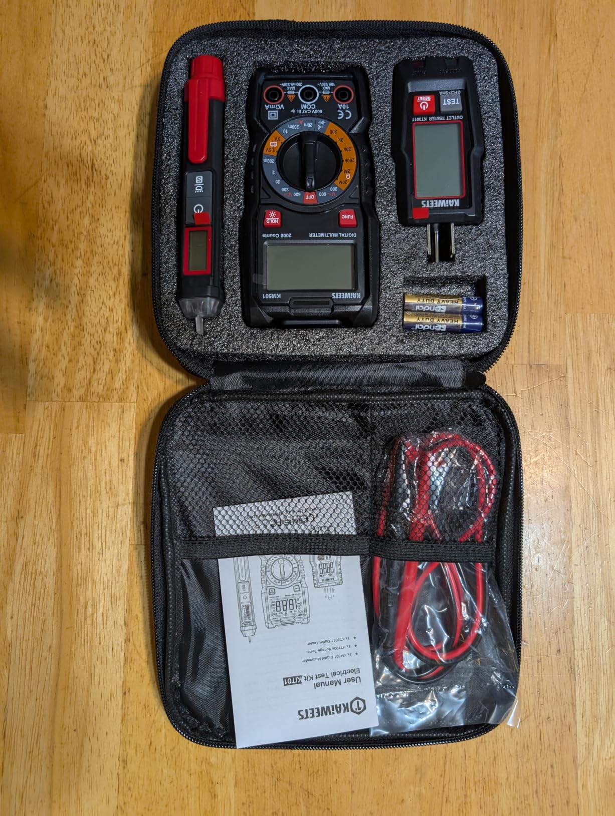 KAIWEETS Electrical Test Kit KIT01, Digital Multimeter, Smart Non-Contact Voltage Tester & GFCI Outlet Tester with LCD, Complete Set with Carrying Case & Batteries for Electrician, DIY & HVAC customer photo 1