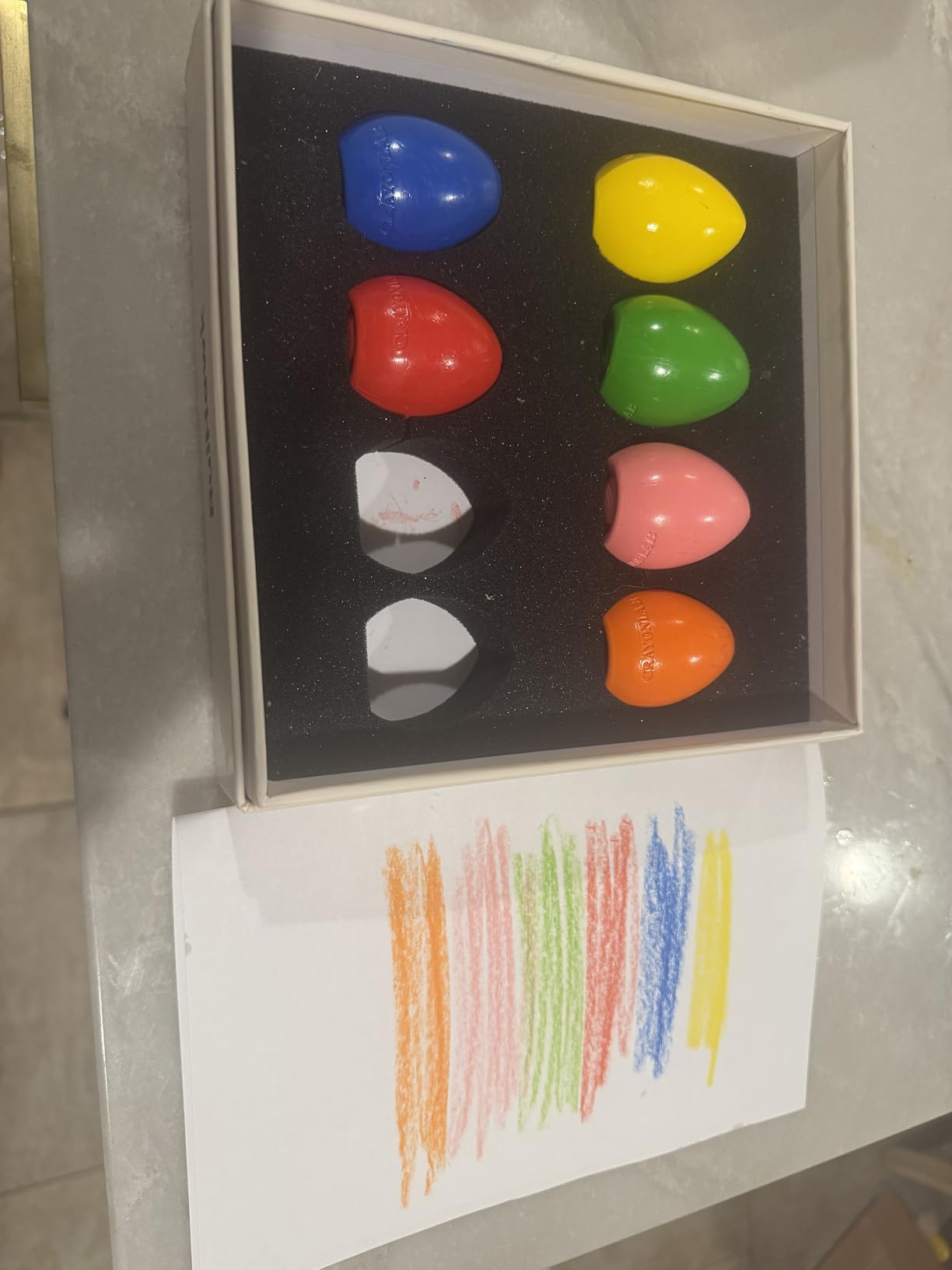 8 Colors Egg Crayons for Toddlers 1-3, Jumbo Easy-Grip Washable Non-Toxic Crayons customer photo 2