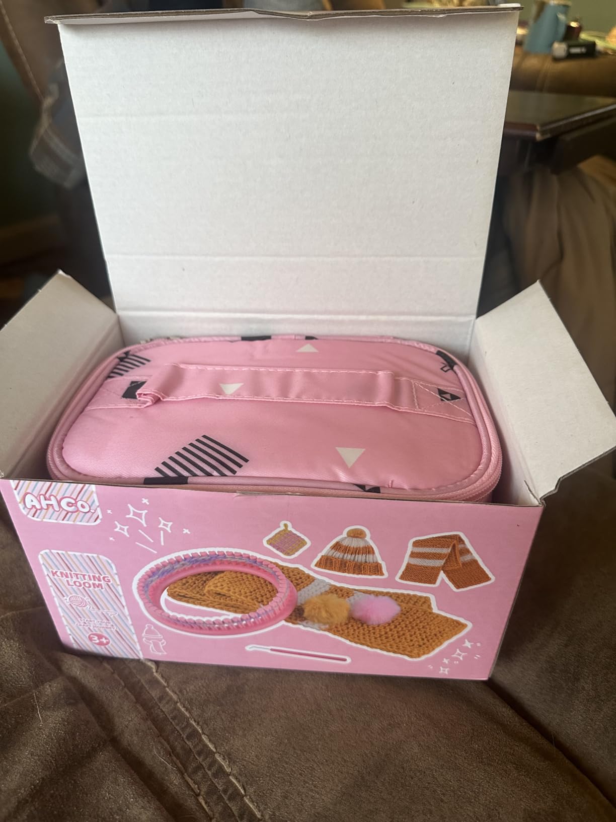 PREBOX Knitting Loom Craft Kit for Kids & Beginners - Create Hat & Scraf with Yarn, Hook Needle, Birthday Gifts Ideas for Teens Girls Age 6-8 8-12 14+, Pink Loom customer photo 2