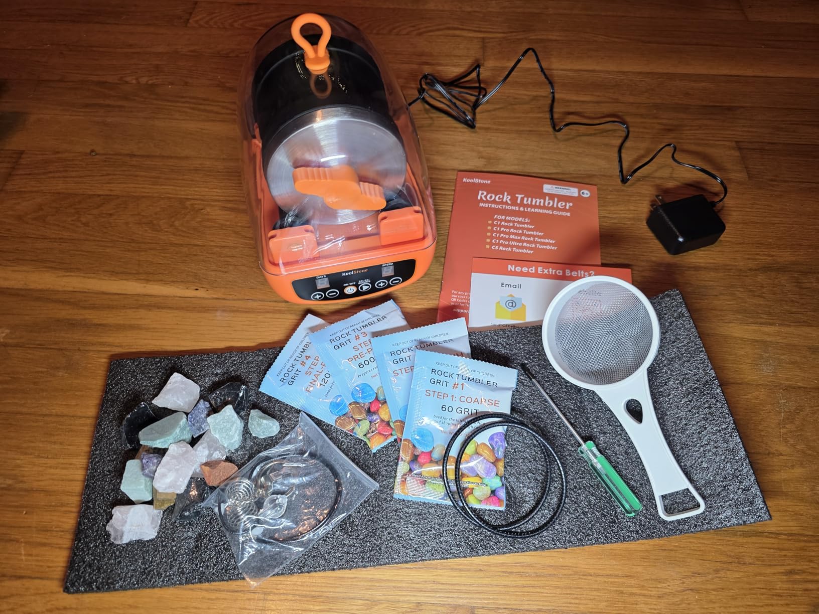 C5 Starter Rock Tumbler Kit - Durable Leak-Proof Rock Polisher - Complete Rock Tumbling Kit with 4-Stage Silicon Carbide Grit - Adjustable Timer & Speed with Memory Function customer photo 2