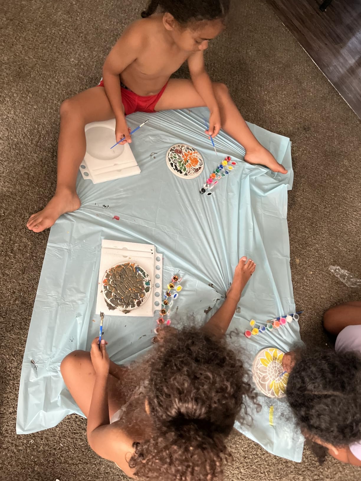 Stepping Stone Kit for Kids, 5 Mosaic Stones with Storybook | 5 preprinted cement stones, waterproof paints, 10 brushes, kindness marker, mat, Magic Garden Path storybook, ages 6+ customer photo 1