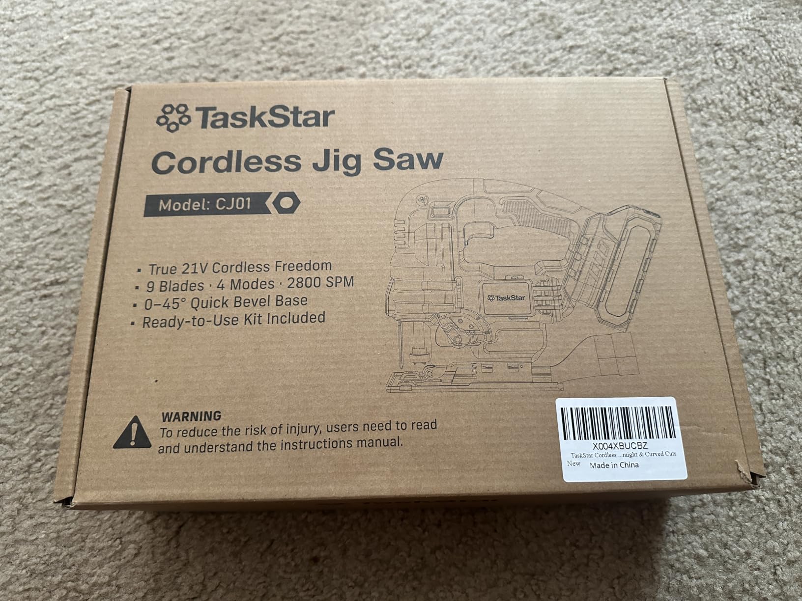 TaskStar Cordless Jigsaw Saw with Batteries and Charger | Jigsaw Tool with 9 Blades for Wood, Metal, PVC, ±45° Bevel Cutting, 4 Orbital Actions, LED customer photo 1