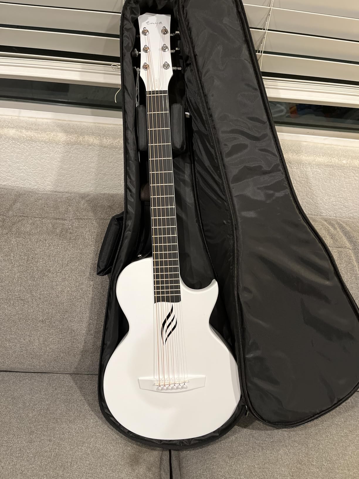 Enya Nova Go Carbon Fiber Travel Acoustic Guitar | 1/2 Size Lightweight Moisture-Proof | Adult & Beginner Portable Guitar with Gig Bag & Accessories (Black) customer photo 1