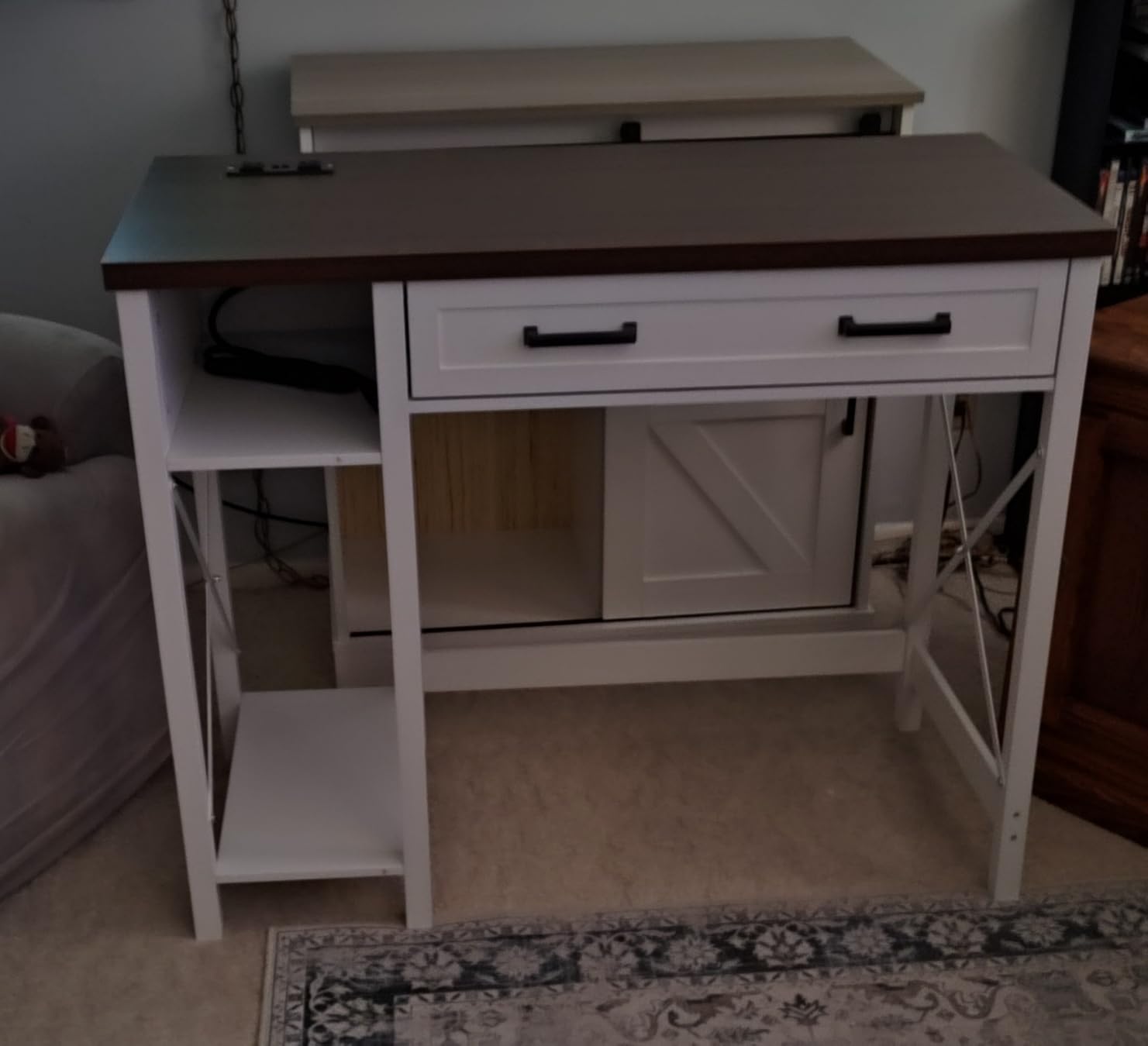 SEDETA Farmhouse Small Desk with Drawers, 40