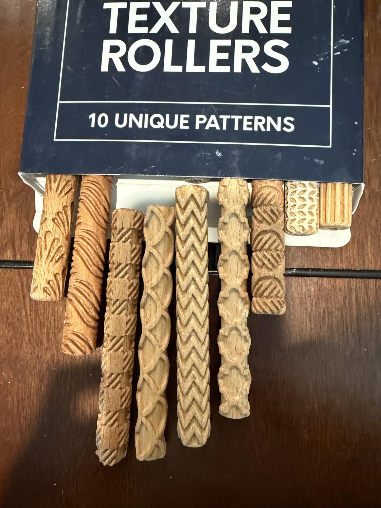 Byllstore Clay Texture Rollers | 10-Pack | 5 in x 0.65 in | Premium Wooden Pottery Tools | Set B customer photo 2