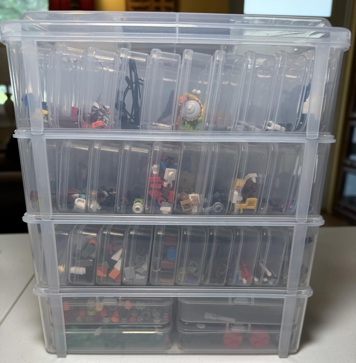 Stackable Bead Storage Organizer, 88 Small Plastic Containers with Lids, 4-Layer Clear Bead Organizer Box, 3 Sizes, Portable, for Jewelry and Crafts customer photo 1