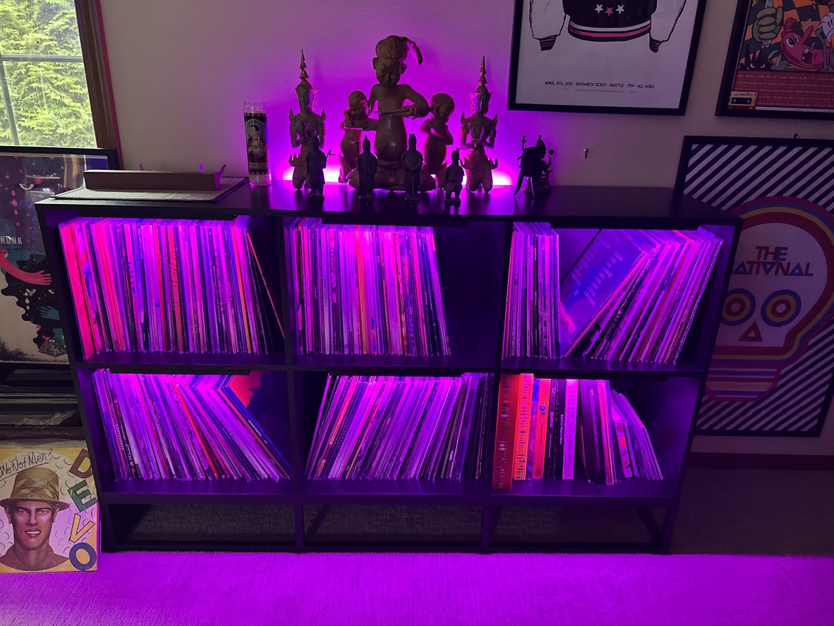 Black RGB LED Shelf Lights, Smart Bookshelf Lights Compatible with Alexa WiFi Dimmable for Display Case, Bookcase, Bar, Cabinet and Under Shelf with App, Remote, Memory Function (4Pcs 12.5In) customer photo 1