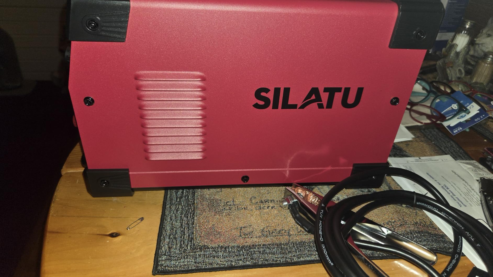 SILATU 55A Plasma Cutter, STC550P Pilot Arc Plasma Cutter Machine, 18mm Max Cut 14mm Clean Cut, 110/220V Dual Voltage IGBT Inverter Digital Display, Mesh Cutting, PT/2T/4T for Beginners DIY (Red) customer photo 1