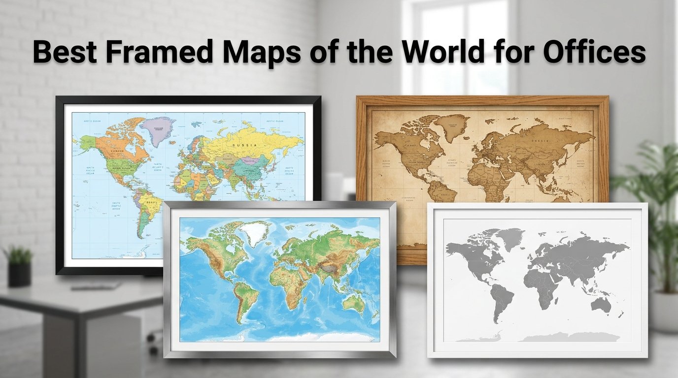 best framed maps of the world for offices