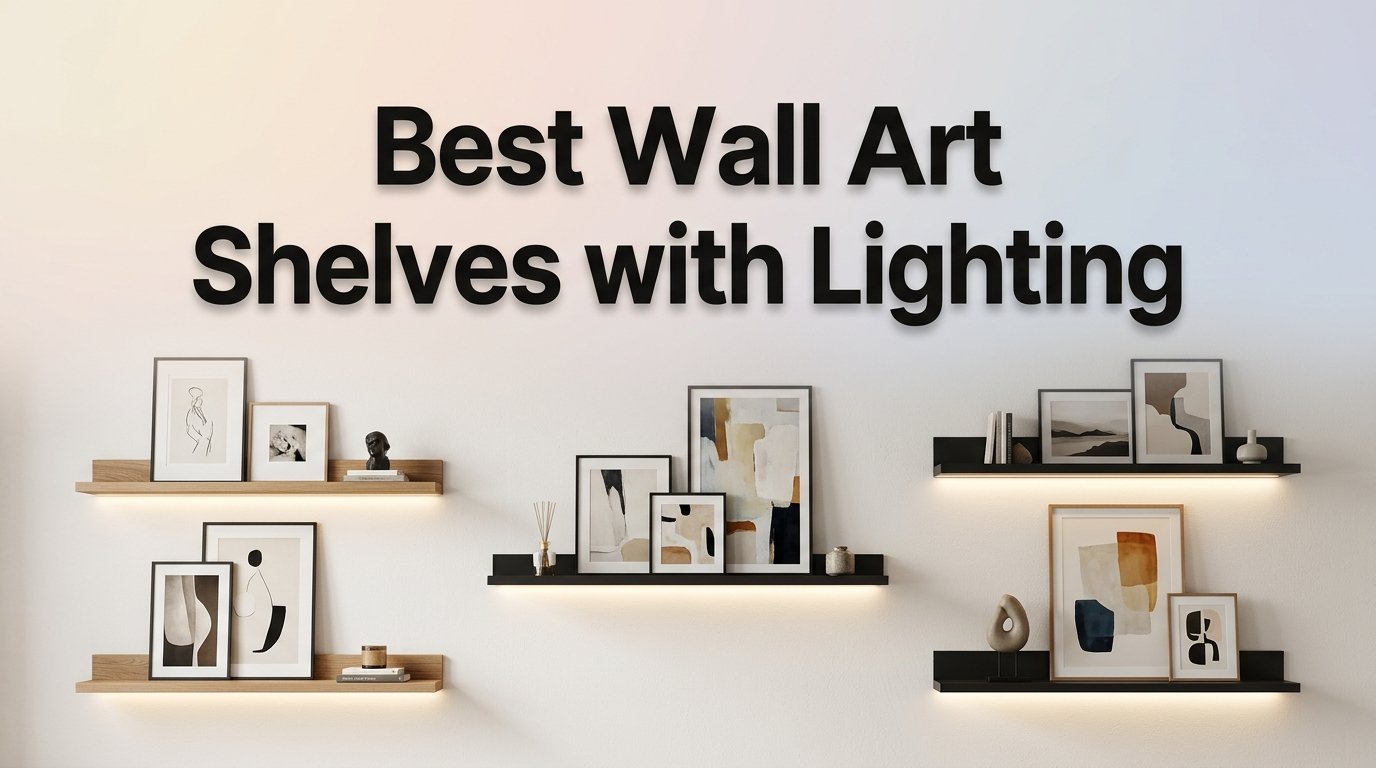 best wall art shelves with lighting