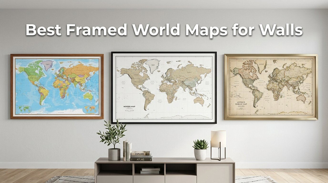 best framed world maps for walls