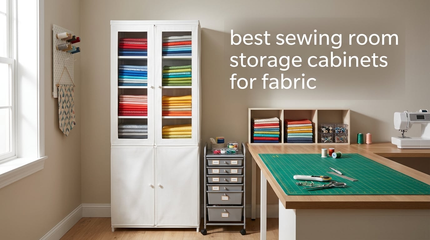 best sewing room storage cabinets for fabric