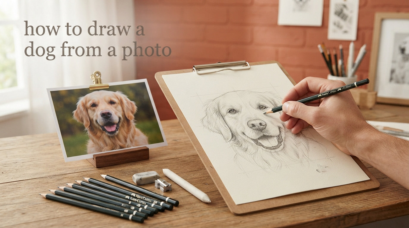 how to draw a dog from a photo