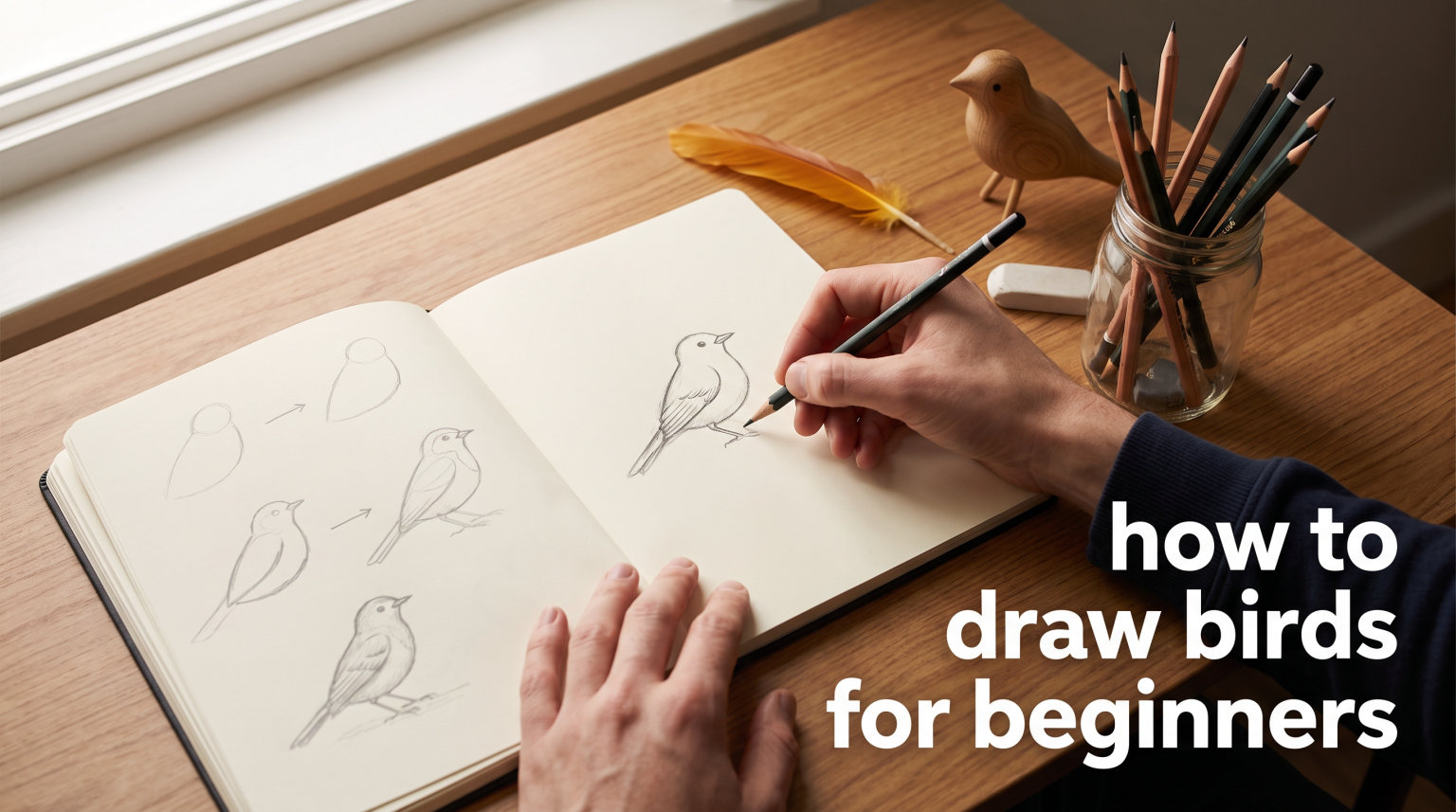 how to draw birds for beginners