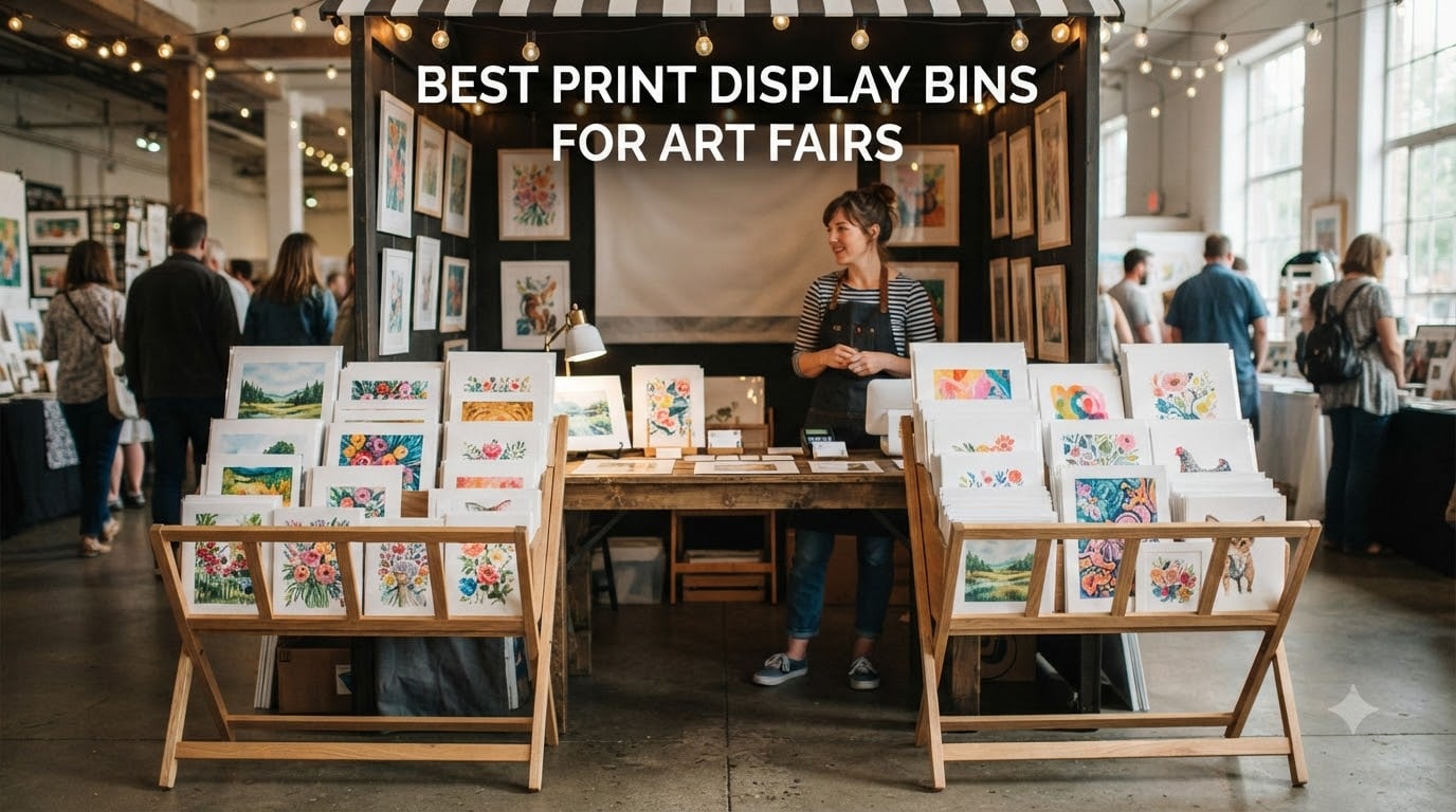 best print display bins for art fairs