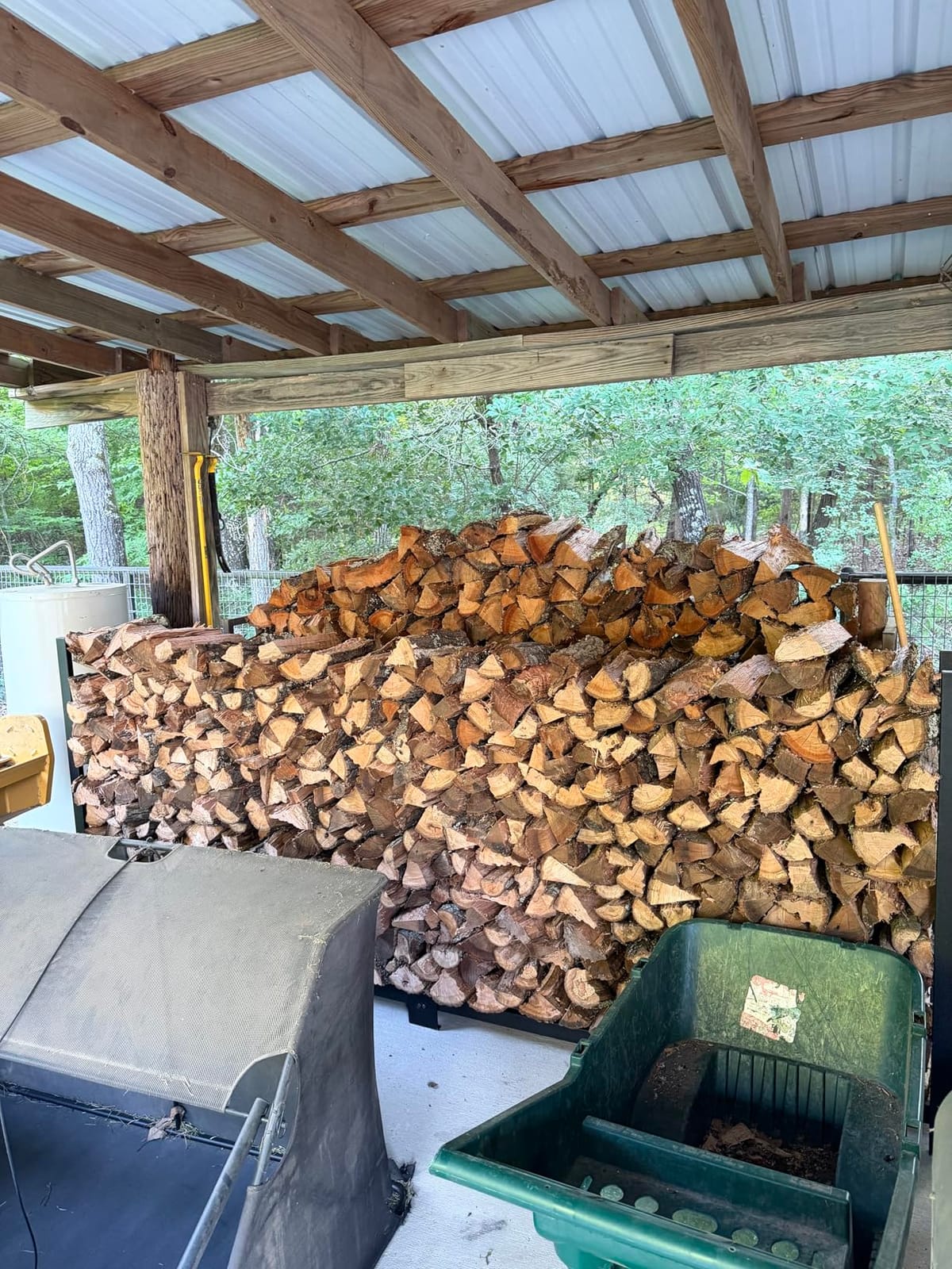 Woodhaven 8-Foot Raised Firewood Rack w/Cover, 1/2 Cord | Made in USA customer photo 2