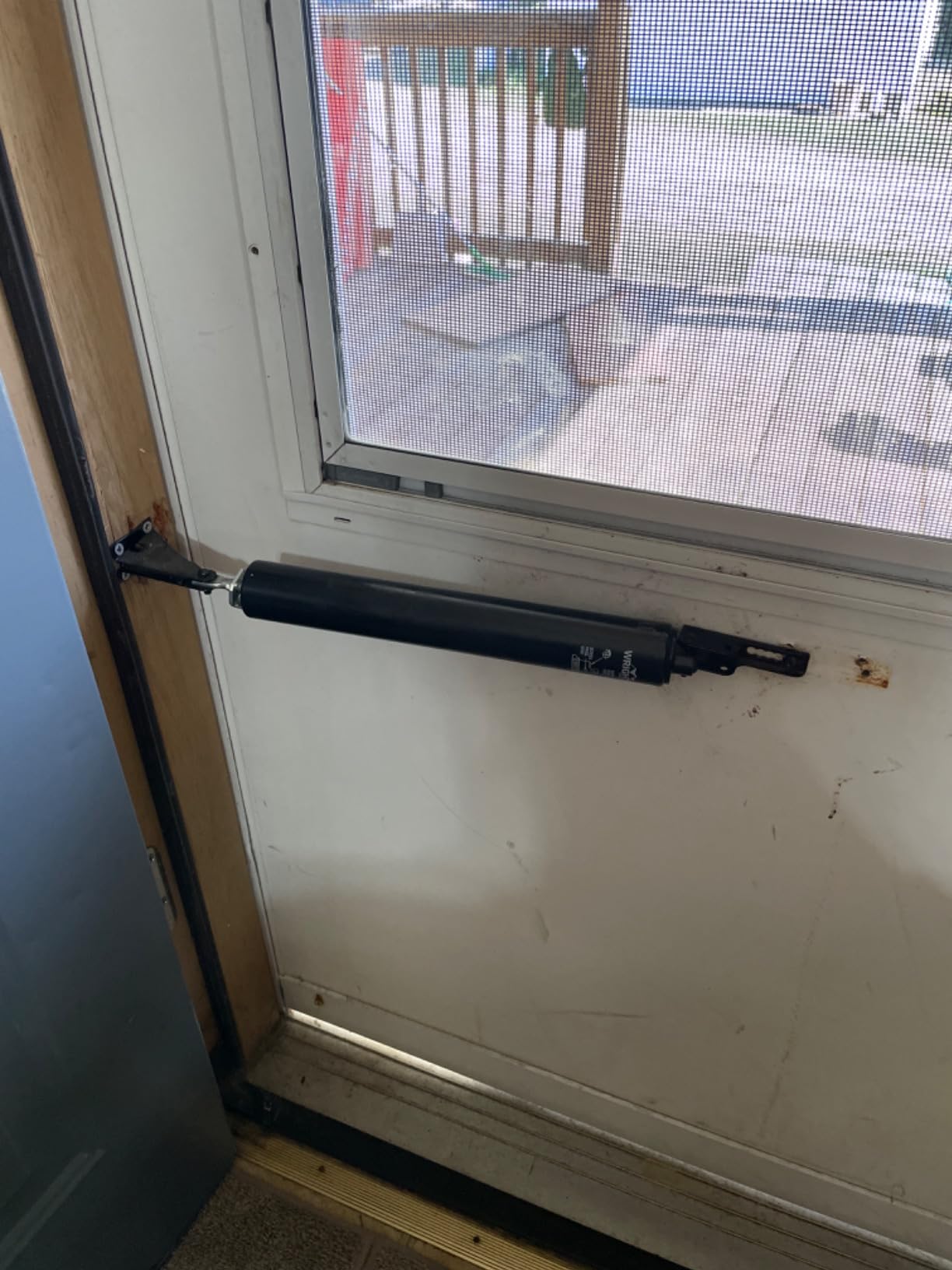 Wright Products Heavy-Duty Pneumatic Storm Door Closer - Durable, Adjustable, Quiet-Closing with Hold-Open Feature (Transitional, Black) customer photo 1