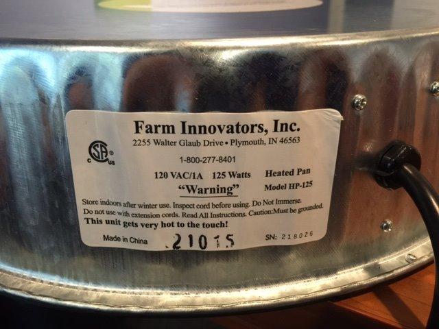 Farm Innovators 125 Watt Heated Base for Double Wall Metal Poultry Founts with 35 Degrees Fahrenheit Temperature and Below, Metallic | For outdoor use with double wall metal founts, prevents water from freezing in temperatures as low as 10° F (-12° C) customer photo 1