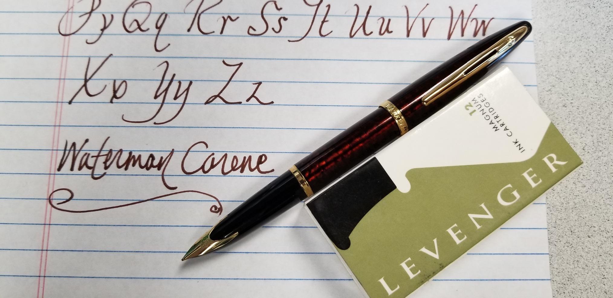 Waterman Carène Marine Amber Fountain Pen | Gloss Brown & Black with 23k Gold Clip | Medium Nib with Blue Ink Cartridge | Gift Box customer photo 1