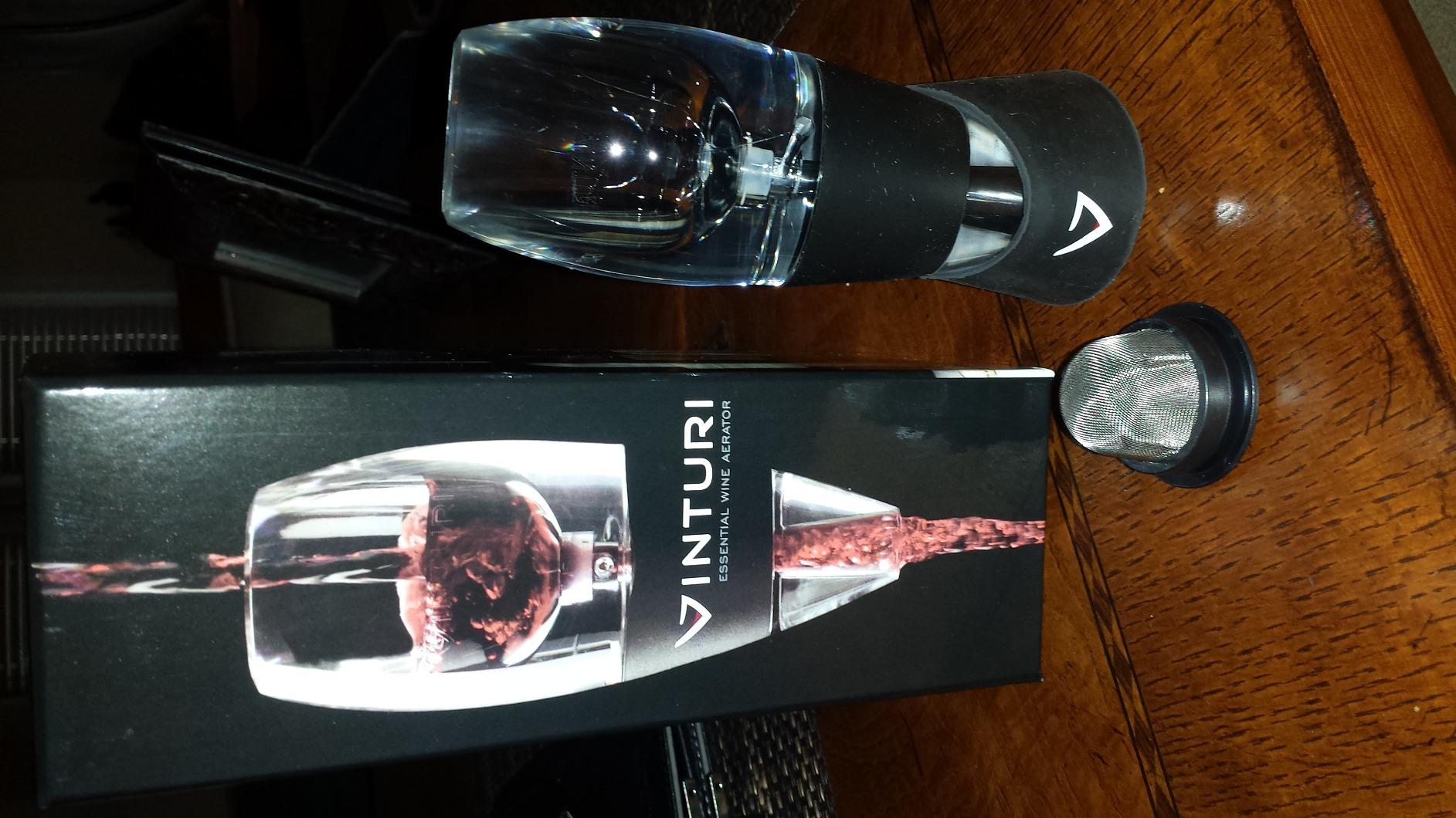 Vinturi Wine Aerator Pourer and Decanter for Red Wines Patented Design Perfectly Aerates Wines By The Glass or Bottle With Distinctive Sound, Includes No-Drip Base & Sediment Screen, Black customer photo 2