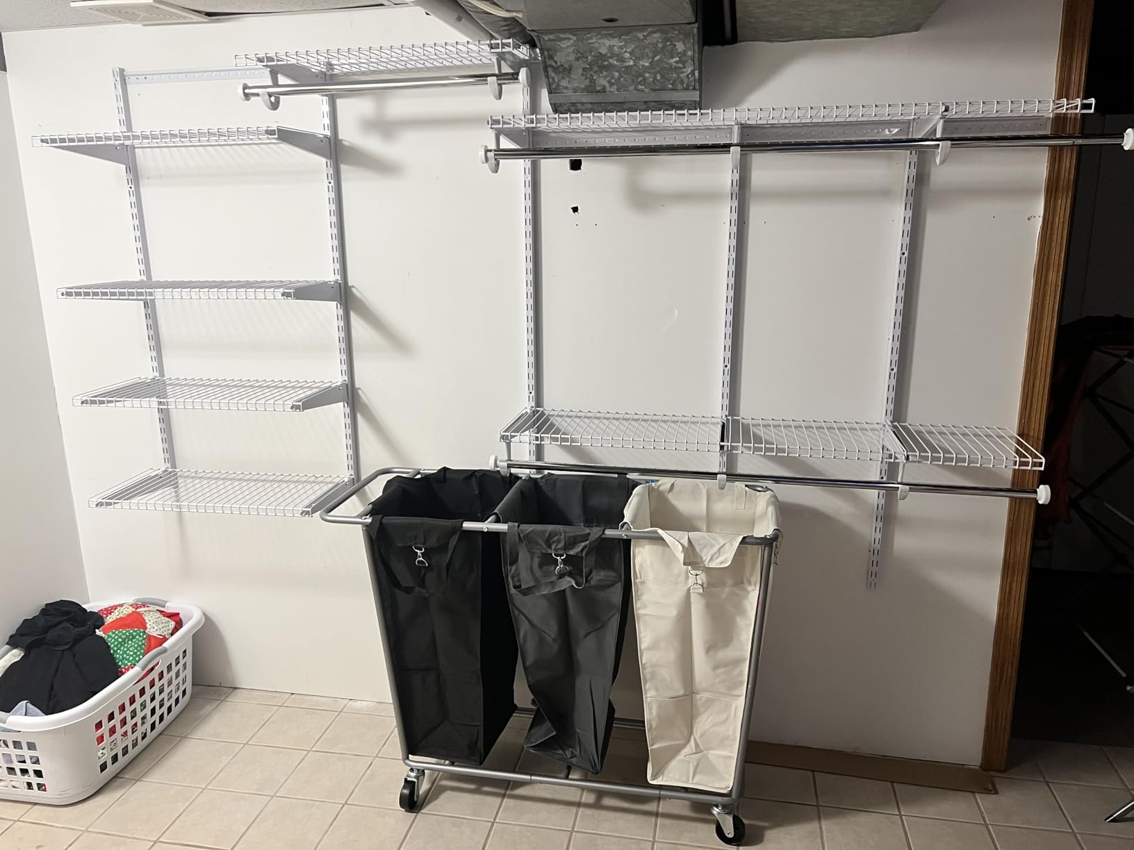 Rubbermaid Configurations Deluxe Custom Closet Kit 4-8Ft. Adjustable Metal Wire Shelving White Finish Expandable Organization System Hardware Included for Home Closet/Pantry/Laundry/Mudroom customer photo 2