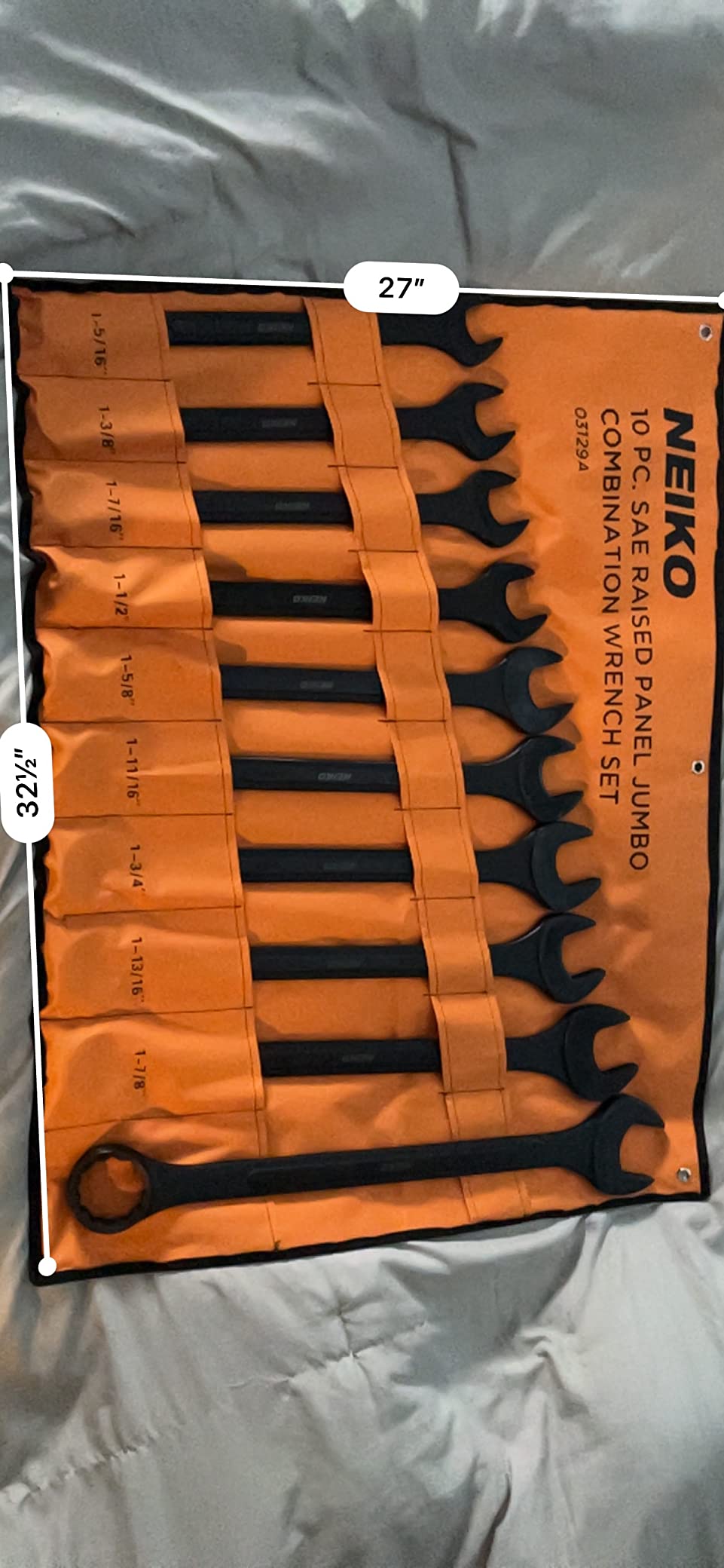 Neiko 03574A Jumbo Combination Wrench Set | 16 Piece | SAE | 1/4