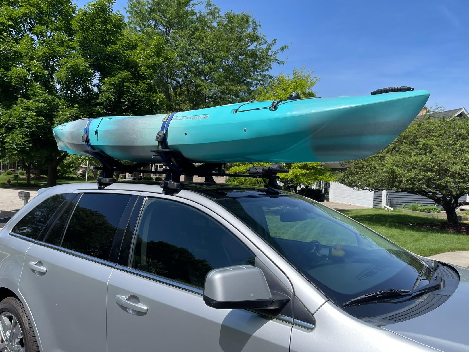 Malone SeaWing Saddle Style Universal Car Roof Rack Kayak Carrier with Bow & Stern Tie-Downs - 70 lb Capacity, V-Style Cradles, No-Tool Install, Jawz Mount, Corrosion-Resistant Nylon | Bow & Stern Tie-Downs, 75 lb Capacity, V-Style Cradles, No-Tool Install, MPG107MD customer photo 1