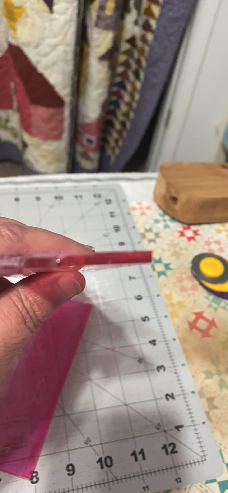Pink Add-A-Quarter 12-Inch Ruler for Quilting - Acrylic Trimming Tool with 1/4
