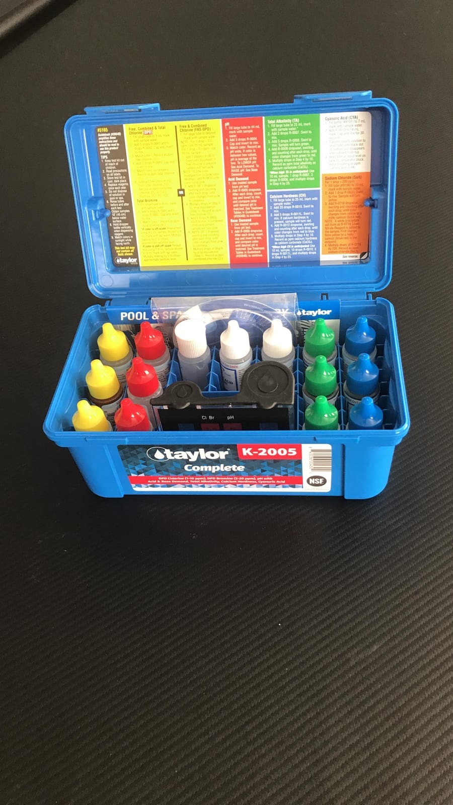 Taylor Technologies K-2005 DPD, 9-in-1 Complete Pool Test Kit | Tests Free & Total Chlorine, Bromine, pH, Acid/Base Demand, Alkalinity, Calcium Hardness & Cyanuric Acid customer photo 1