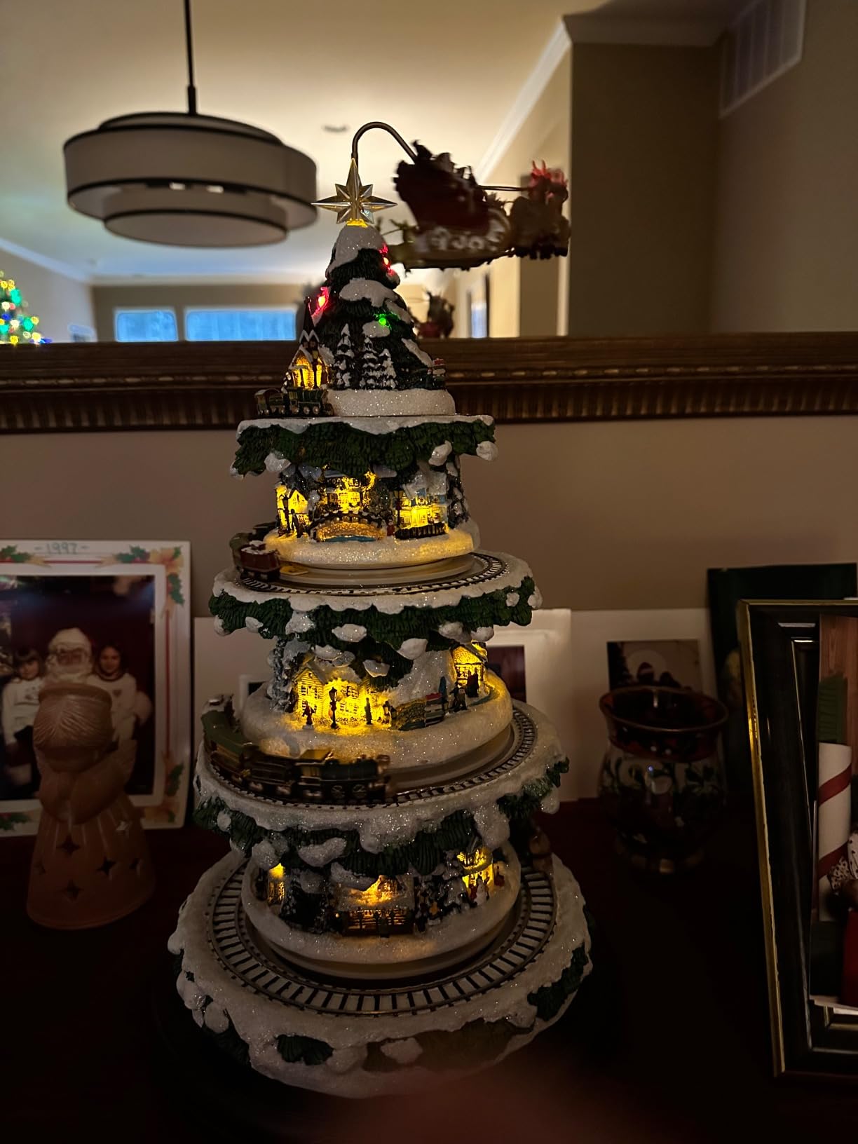 The Bradford Exchange Thomas Kinkade Animated Tabletop Christmas Tree with Train: Wonderland Express customer photo 1