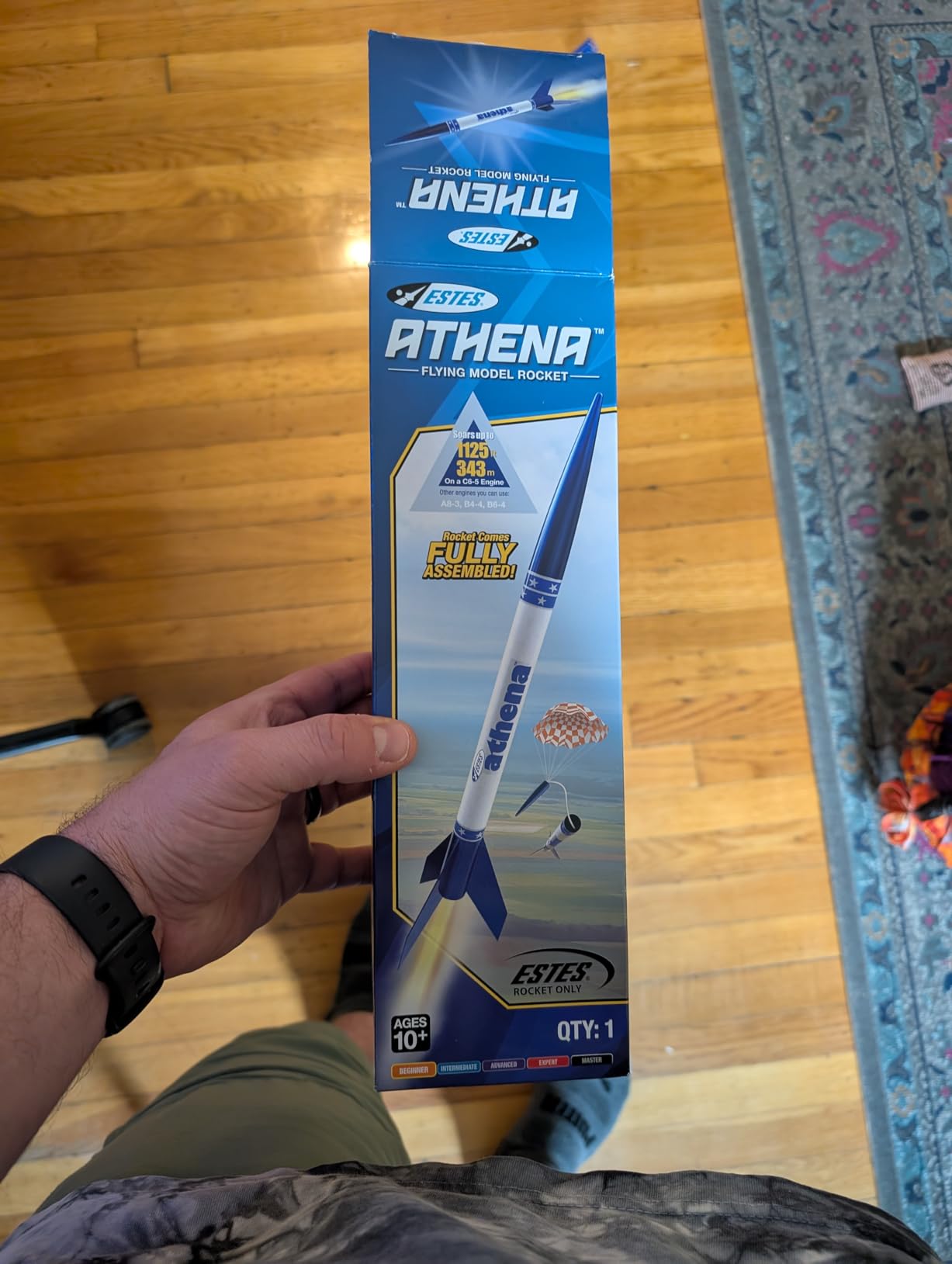 2452 Athena Rocket-Building Kit, Prebuilt Beginner Flying-Rocket Model Kit for Ages 10+, Blue customer photo 2