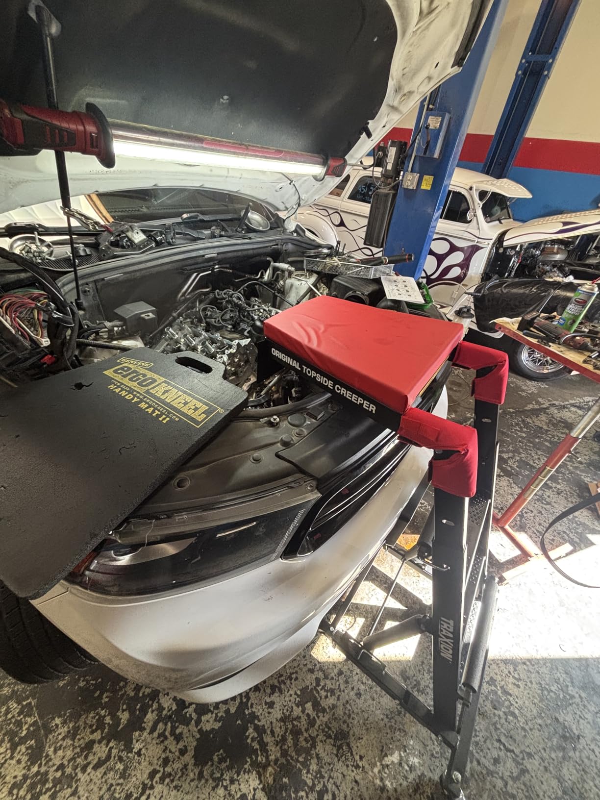 Traxion 3-100 Foldable Topside Automotive Engine Creeper, Red & Black customer photo 1