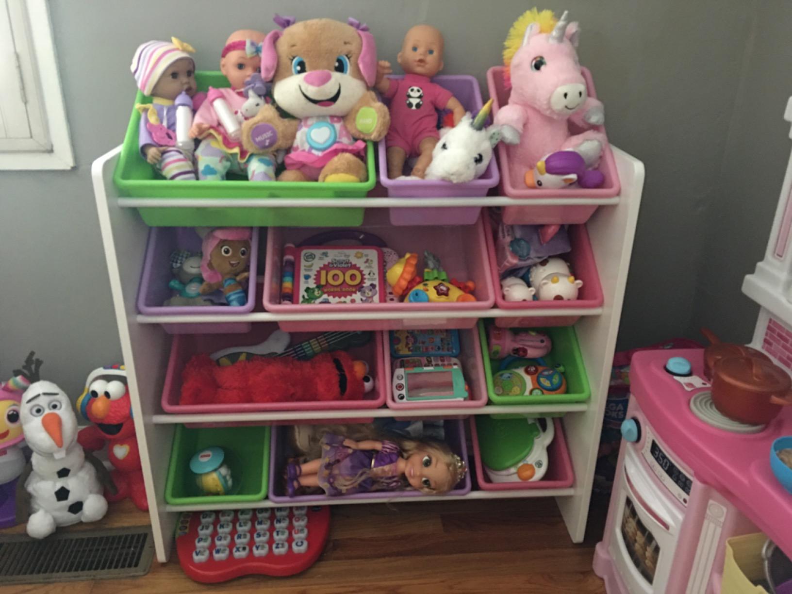 HoneyCanDo Kids Toy Storage Organizer With Bins, Pastel customer photo 2