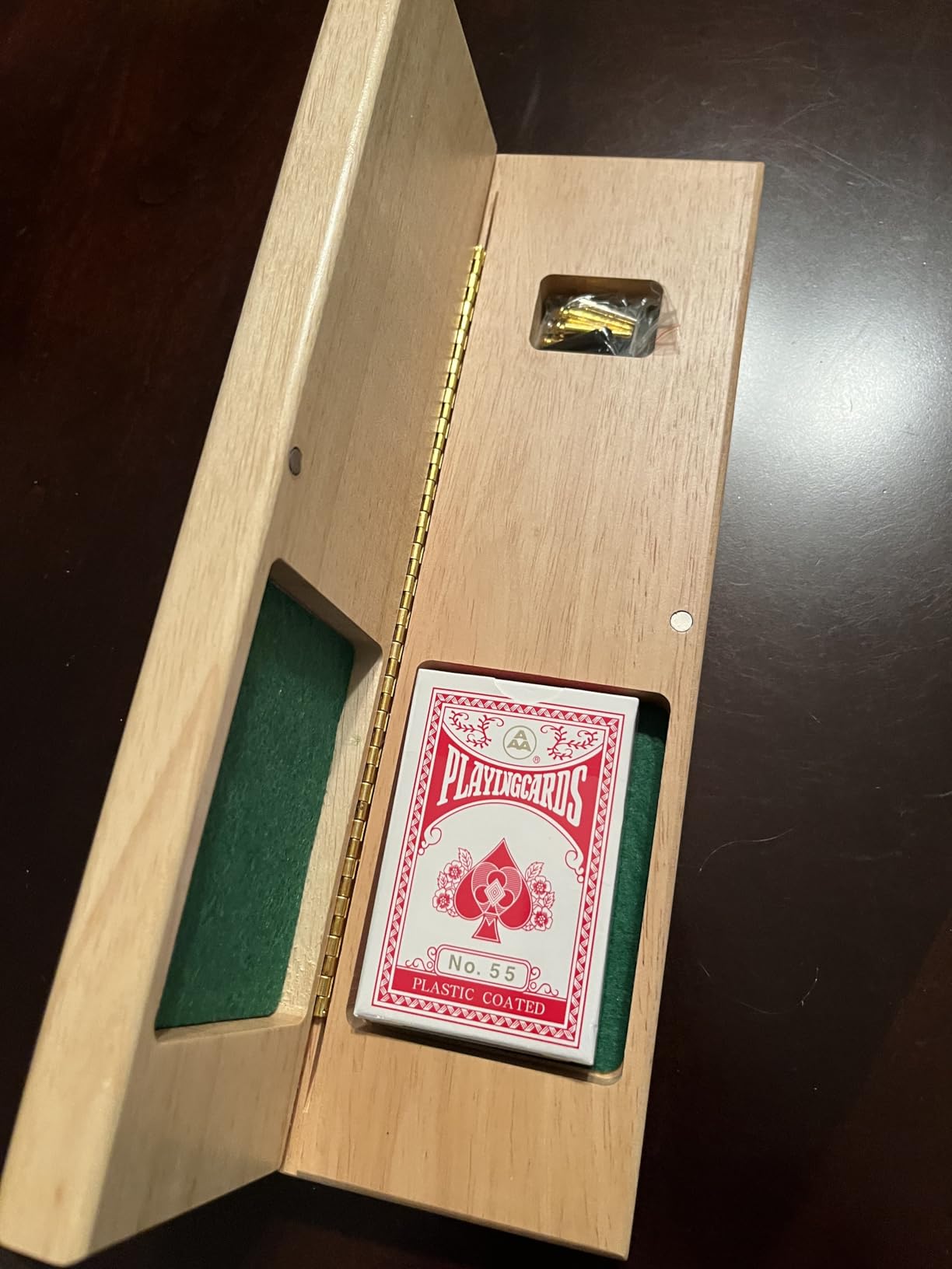 WE Games Wooden Cribbage Board Game Set, Continuous 3 Track for 2-3 Players, Travel Cribbage Board with Card Storage, Includes 9 Metal Pegs & Deck of Cards, Card Games, Classic Board Games for Adults customer photo 2