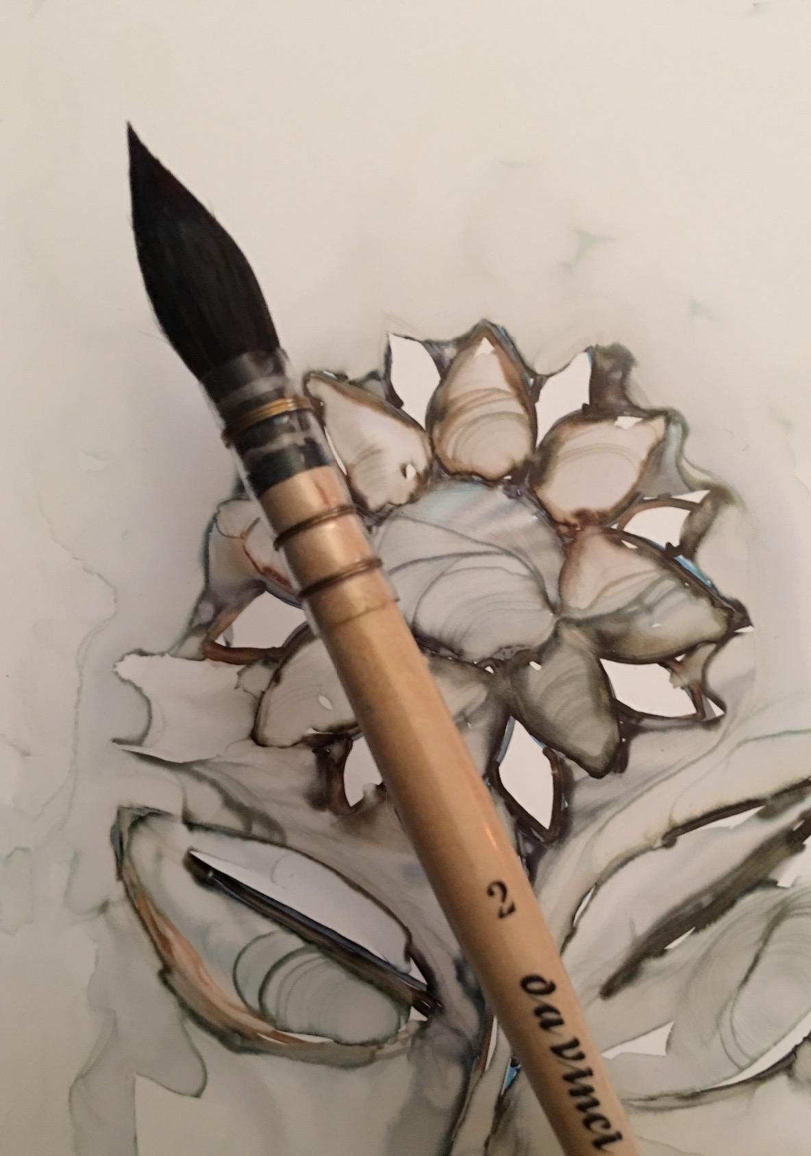 da Vinci Watercolor Series 418 Petit Gris Pur Paint Brush, Wash/Mop Pure Russian Blue Squirrel, Size 2 (418-02) customer photo 2