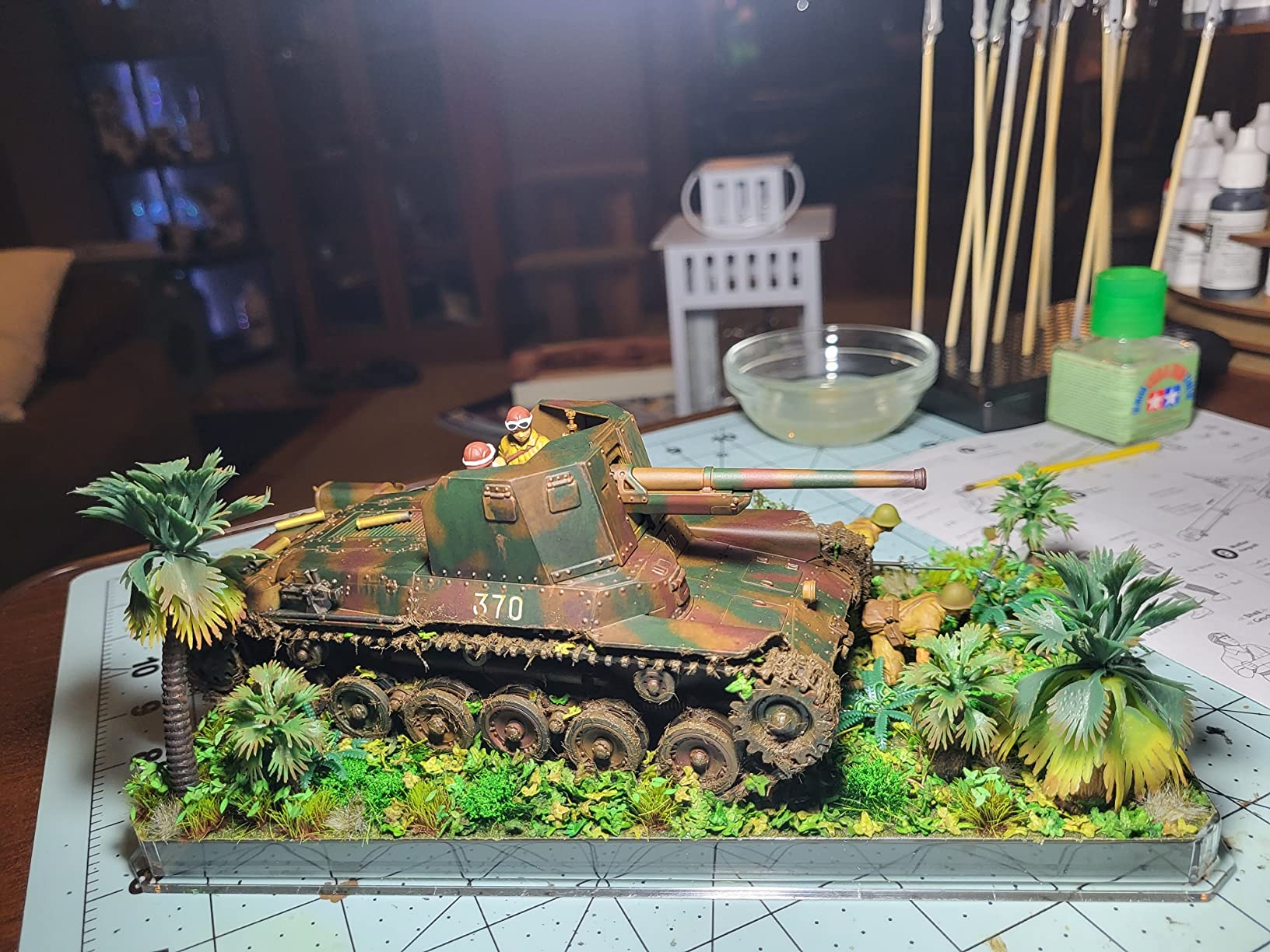 Tamiya TAM35331 Panzer Japanese Model Hobby Aircraft Construction Kits, 35331, Full Tank with 6 Figures, Small customer photo 2