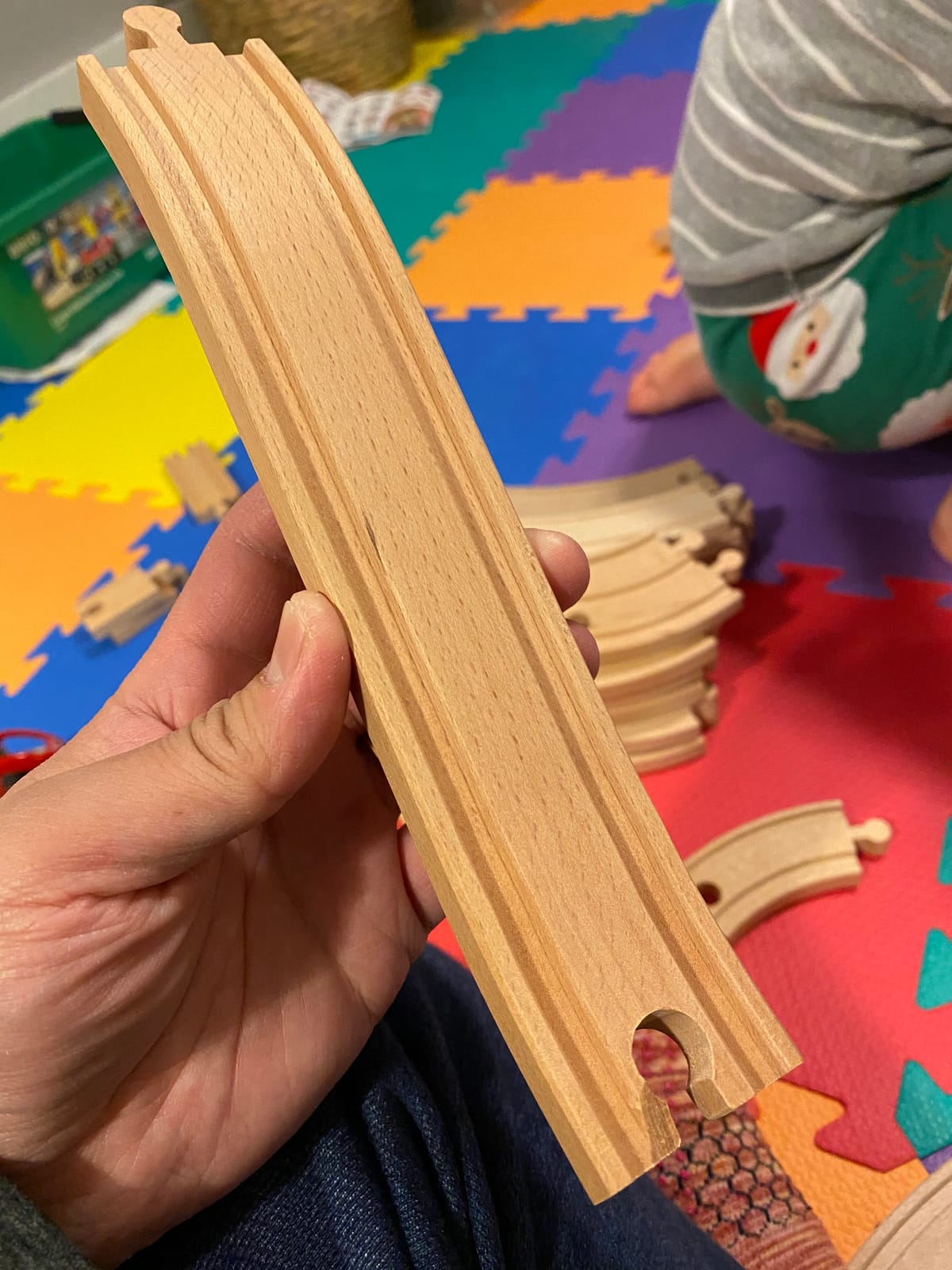 BRIO World Cargo Railway Deluxe - Wooden Track Train Set - Battery-Powered Engine, 3 Cranes, Bridge, Truck - Kids Ages 3+ - Compatible with All Wooden Rail Sets - FSC Certified Wood - 54-Pieces customer photo 2