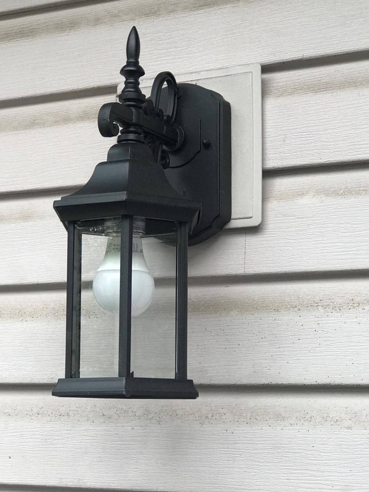 DESIGNERS FOUNTAIN Devonshire Outdoor Light Fixture, 14 Inch Exterior Wall Lantern Sconce for Front Door, Patio and Porch, Black, 2961-BK customer photo 1