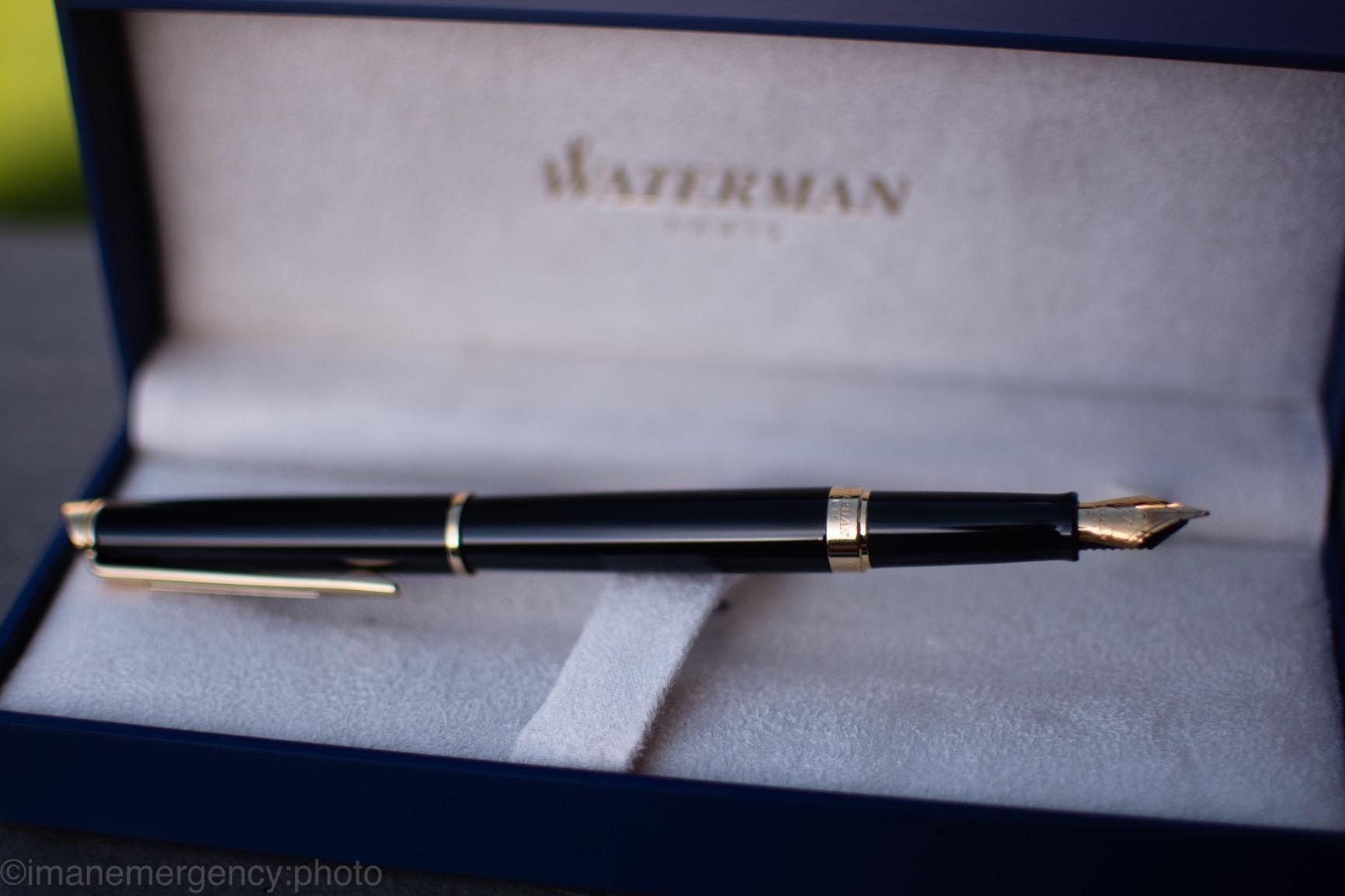 Waterman Expert Fountain Pen, Gloss Black with 23k Gold Trim, Fine Nib, Includes Gift Box - Luxury Writing customer photo 1