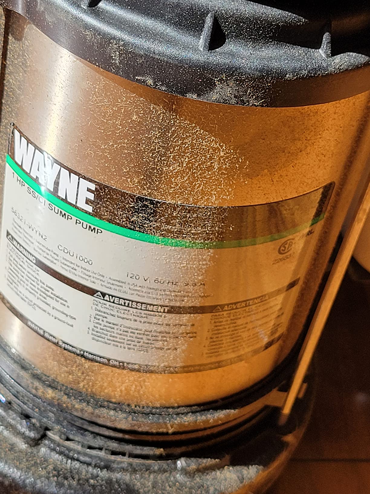 WAYNE CDU1000 1 HP Submersible Sump Pump, Cast Iron & Stainless Steel, Integrated Vertical Float Switch, 6,100 GPH, 5-Year Warranty, Assembled in USA customer photo 1