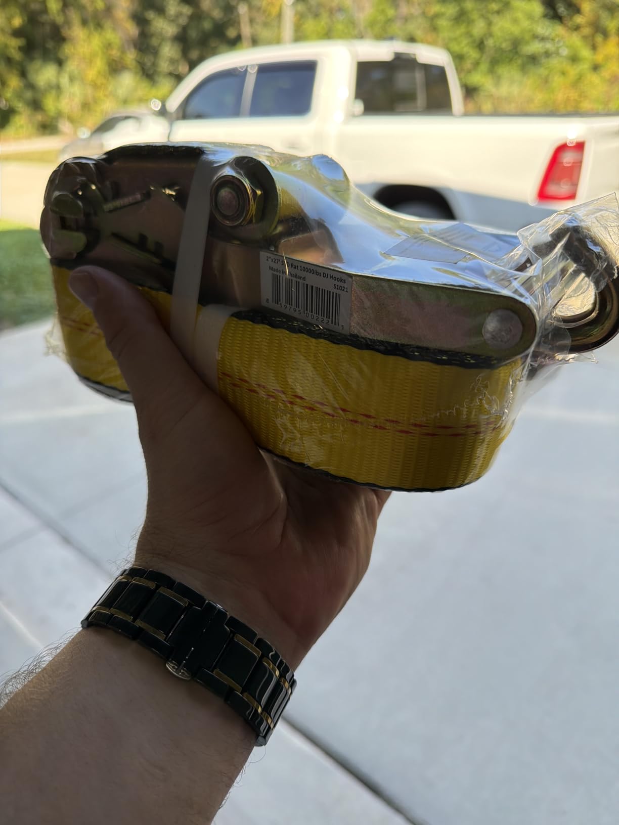 Everest Premium Ratchet Tie Down – 1 PK – 2 IN – 27 FT – 3333 LBS Working Load – 10000 LBS Break Strength – Double J Hook – Cargo Straps Perfect for Moving Appliances, Lawn Equipment and Motorcycles customer photo 1