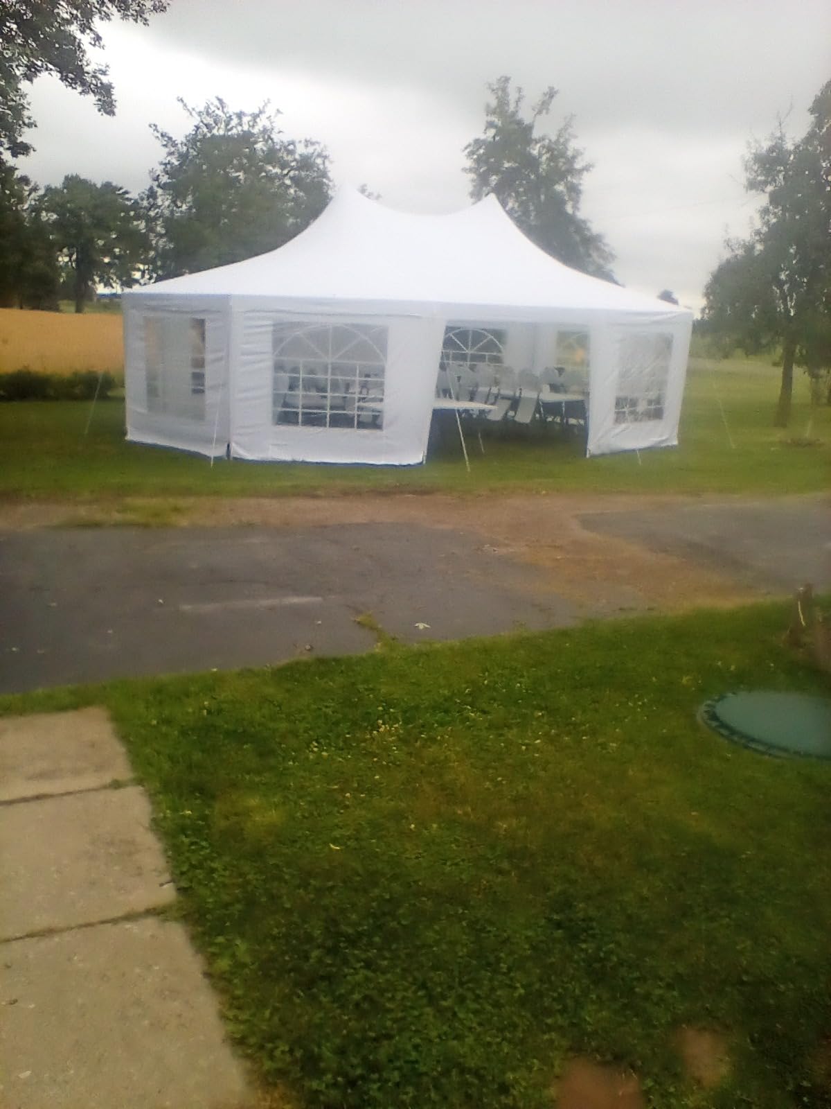 Outsunny 29 x 21 ft Party Tent Heavy Duty with Sidewalls White | Event Tent, 2 Doors, 6 Windows, Outdoor Gazebo Shelter, for Wedding, Party customer photo 1