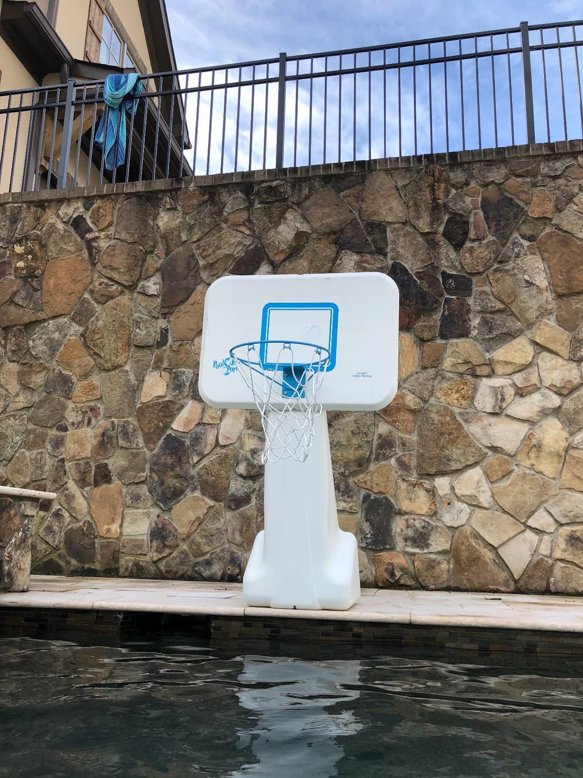 Dunn-Rite PoolSport Swimming Pool Basketball Hoop w/Ball, Base, & 13.5 Inch Stainless Steel Rim, Choose Basketball or Volleyball Combo customer photo 2