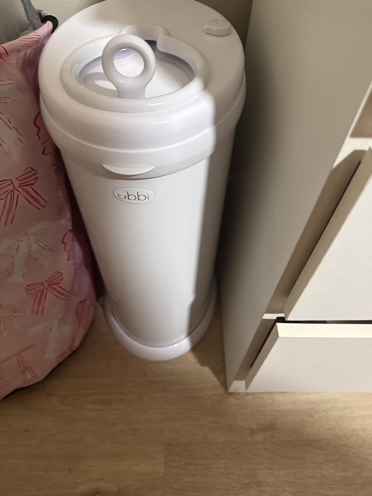 Ubbi Stainless Steel Diaper Pail, No Special Bags, Odor-Locking, White | Award-Winning Registry Must-Have customer photo 2