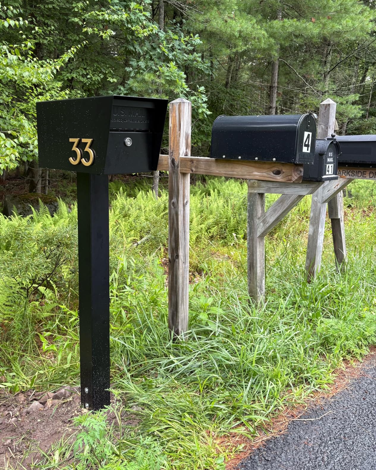Mail Boss Mail Manager Modern Locking Post Mount Mailbox, USPS Approved | Patented anti-pry lock, accepts small packages, compact galvanized steel curbside design, weather and vandal-resistant. customer photo 1